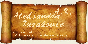 Aleksandra Kušaković vizit kartica